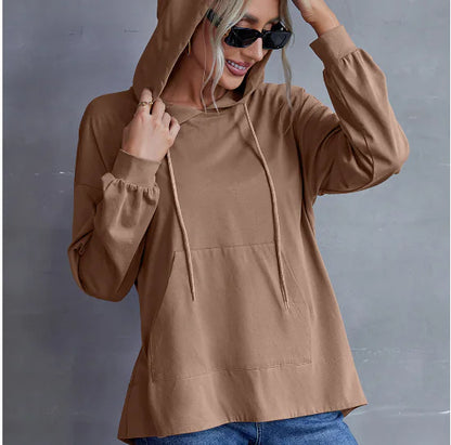 Plus Size Casual Hooded Sweatshirt with Pockets